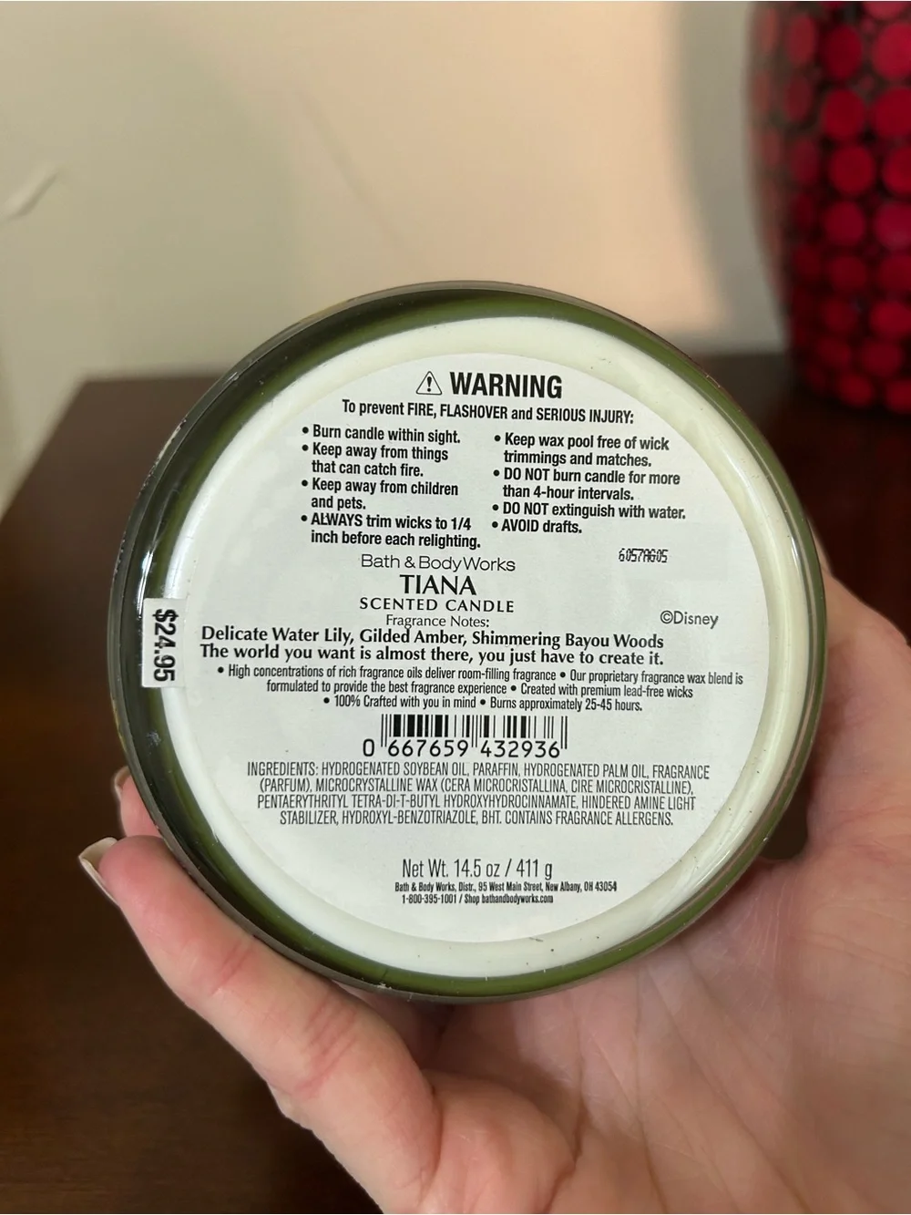 Bath & Body Works Disney Princess Tiana Scented 3 Wick Candle